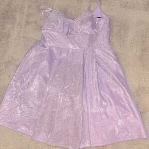 Purple short prom dress